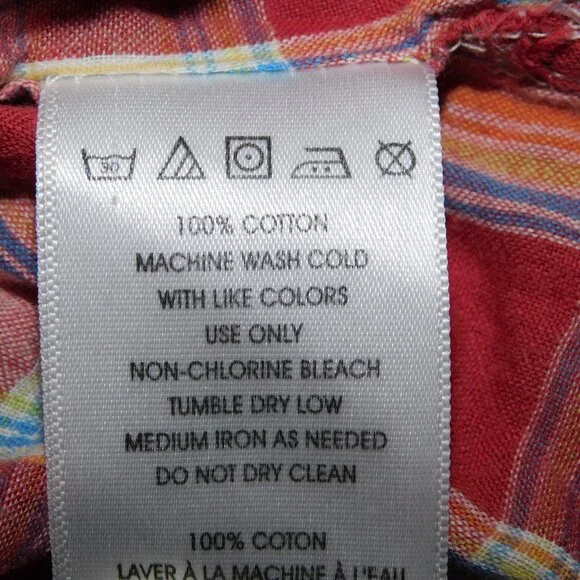 Salt Valley Western Mens M Red Plaid Denim Detail Short Sleeve pearl Snap Shirt - Picture 8 of 12